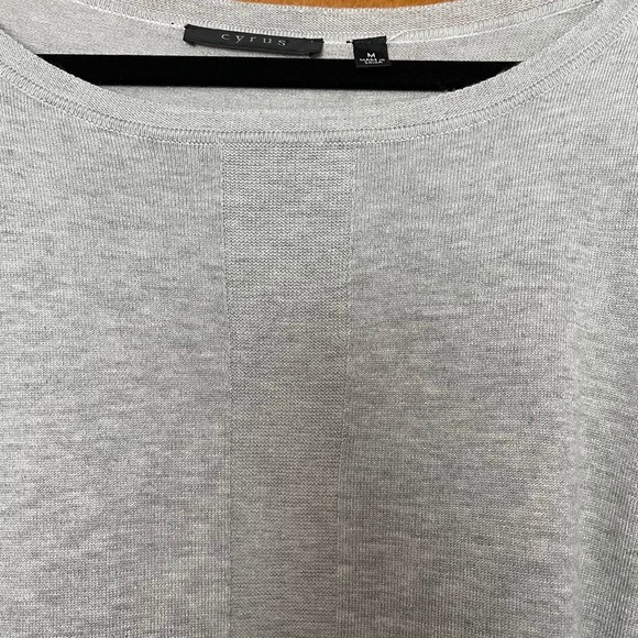 Cyrus Grey Long Sleeve Tee w Lace Trim - Picture 6 of 8